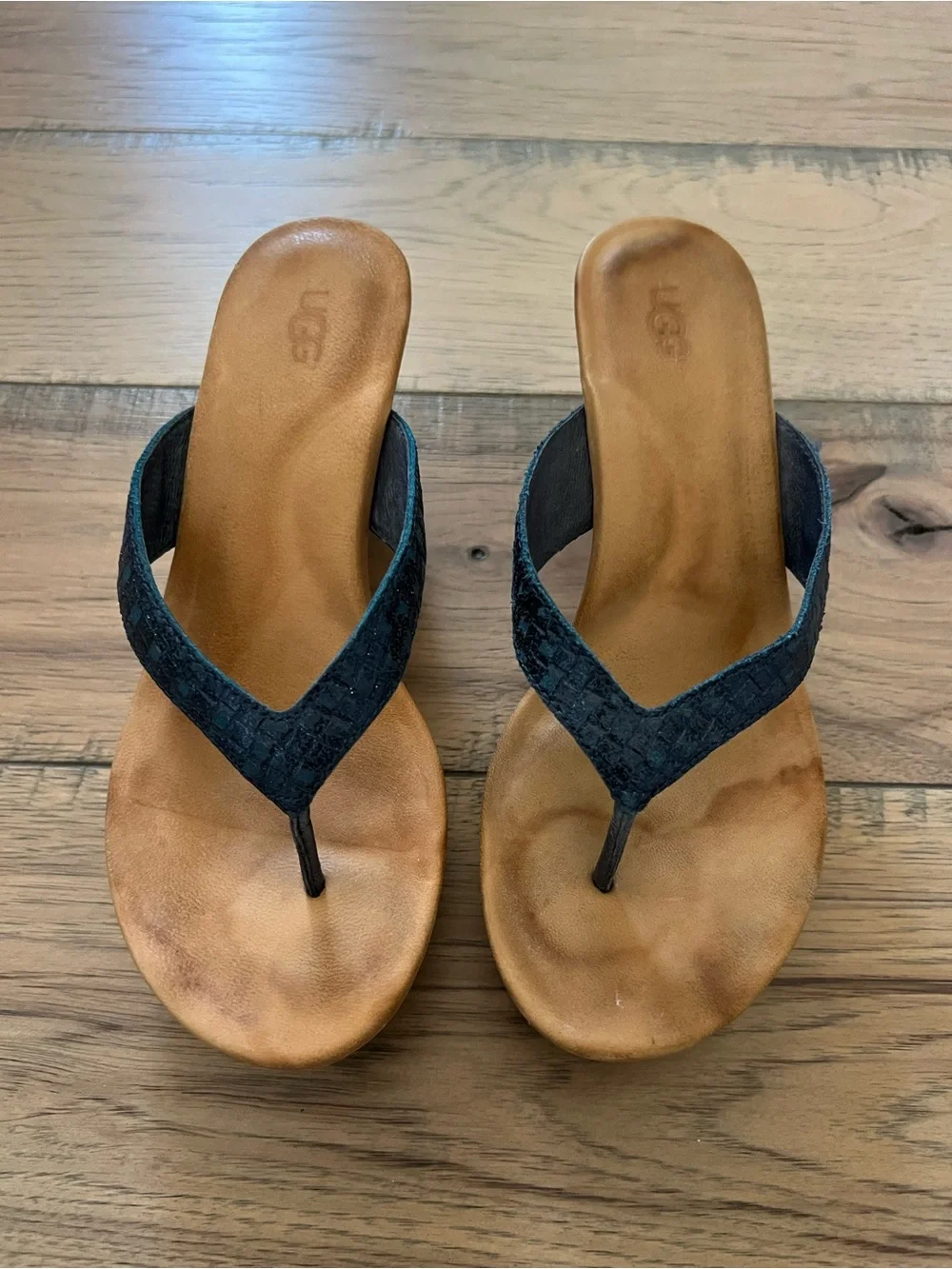 UGG Textured Cork Wedge Sandals